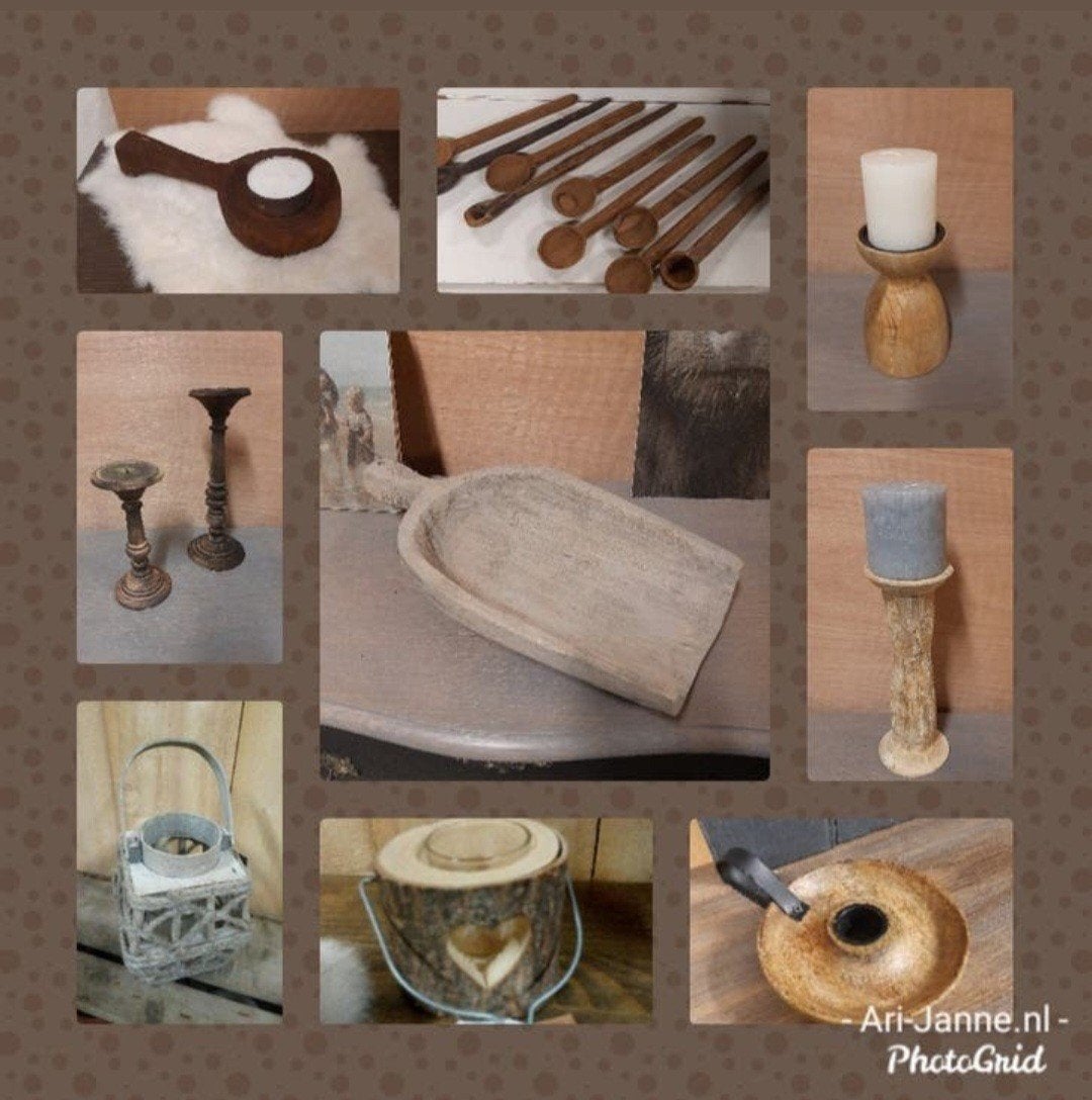 NIEUW! Stoere, landelijke windlichten,waxinehouder,kandelaar, Overige materialen, Meerkleurig, Overige merken, Overige typen
