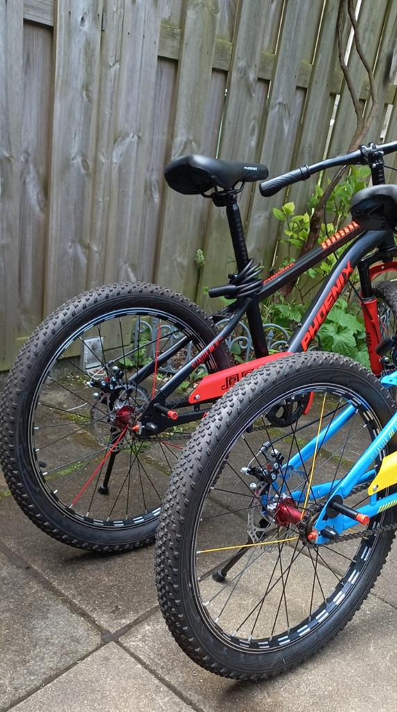 Fietsen stoere 22 inch kinder Mountainbikes – Fiets, twee, Ophalen, Zo goed als nieuw