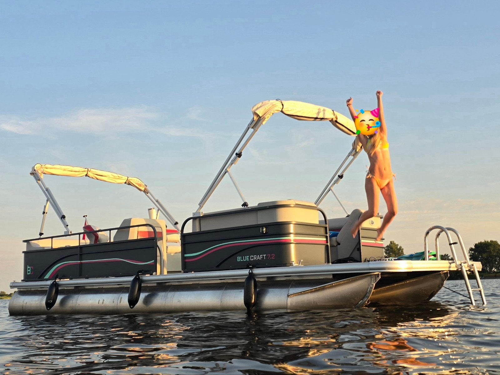 Blue Craft 7.2 Pontoonboot met Mercury buitenboordmotor, Overige merken, Buitenboordmotor, Aluminium, Kussenset