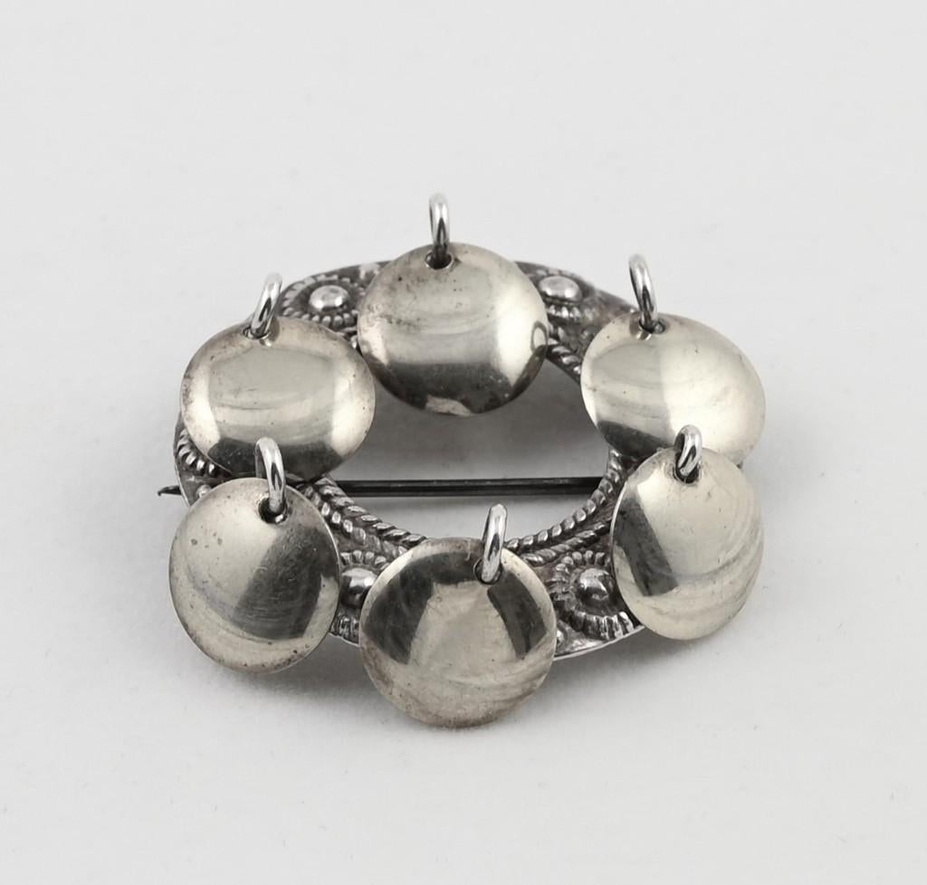 zilveren 925 sterling; Solje Broche Ø 3 cm, Gebruikt, Verzenden, Minder dan 4 cm, Zilver