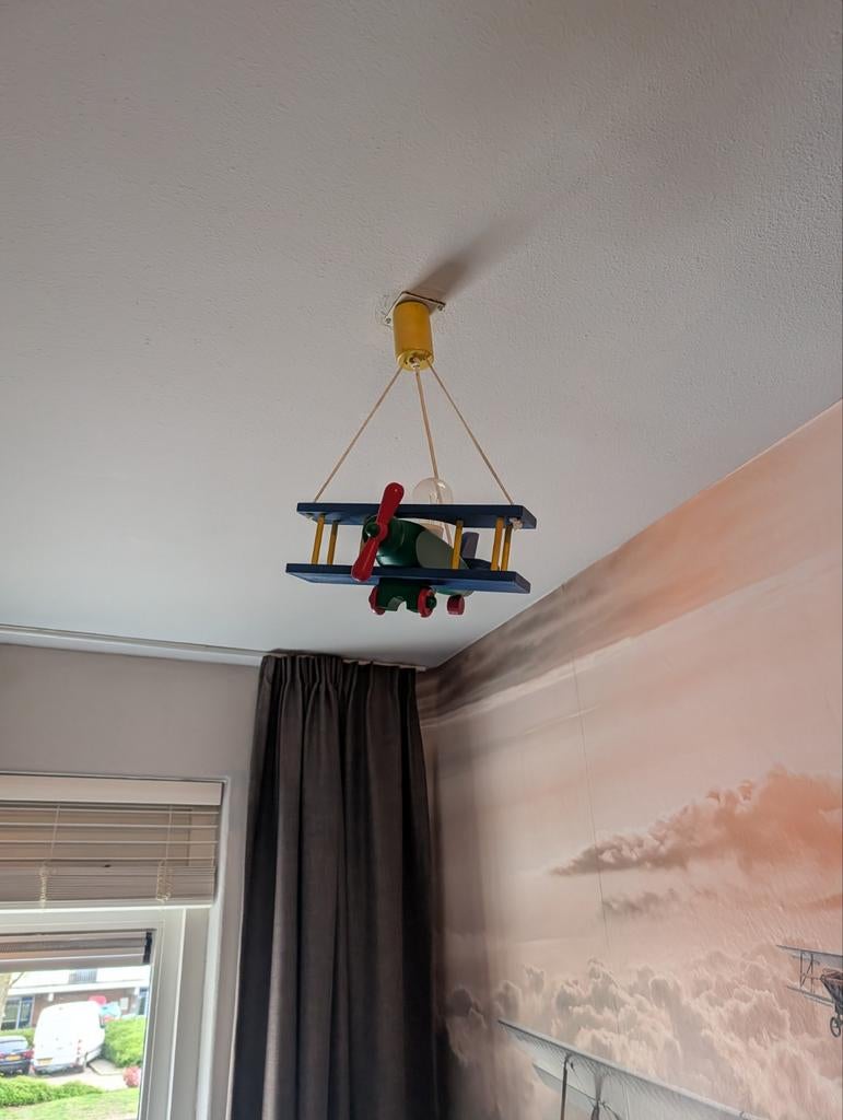 Gratis houten Vliegtuig Lamp voor Kinderkamer - Z.G.A.N., Kinderkamer, Vliegtuig, Ophalen of Verzenden, Zo goed als nieuw, Minder dan 50 cm