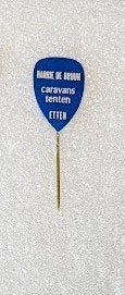 blikken speld Harrie de Bruijn caravans tenten, Etten, Ophalen of Verzenden, Gebruikt, Overige onderwerpen, Speldje of Pin