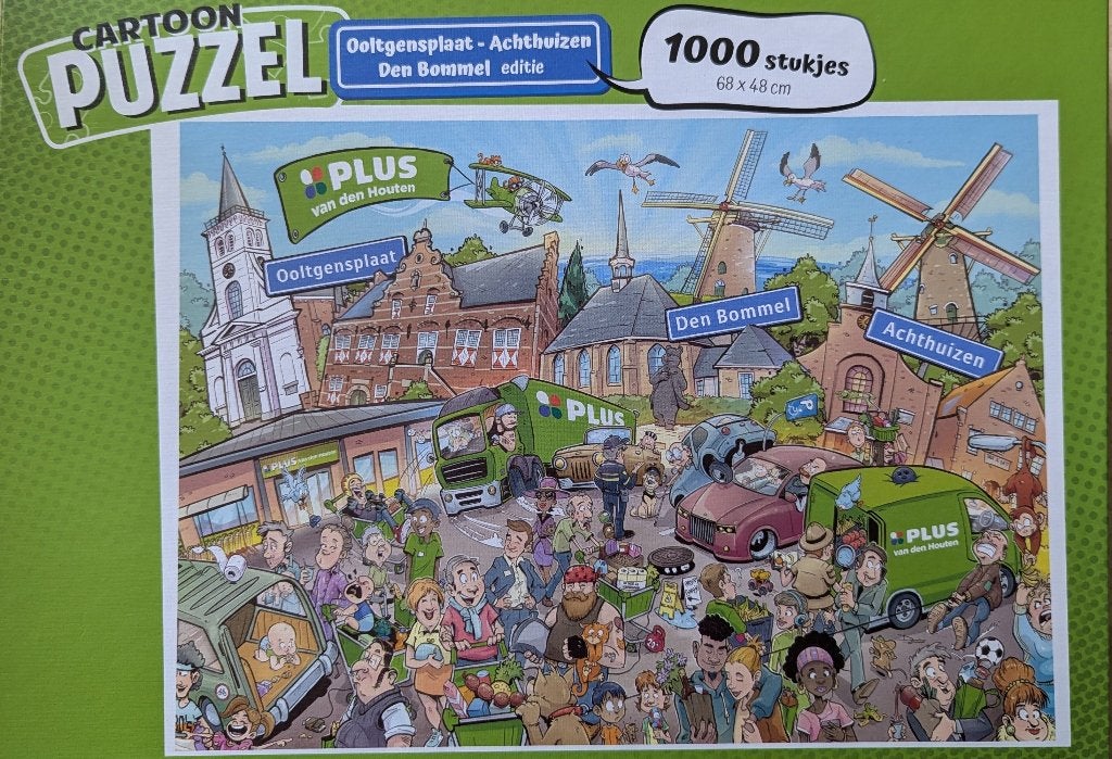 Cartoon puzzel Ooltgensplaat - Achthuizen - den Bommel, Ophalen, 500 t/m 1500 stukjes, Nieuw, Legpuzzel
