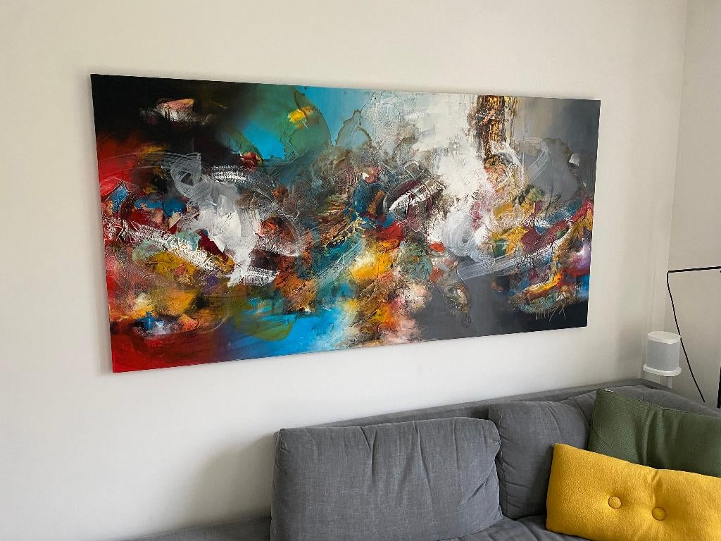 Schilderij William Malucu 200x100 cm, Antiek en Kunst, Kunst | Schilderijen | Abstract, Ophalen
