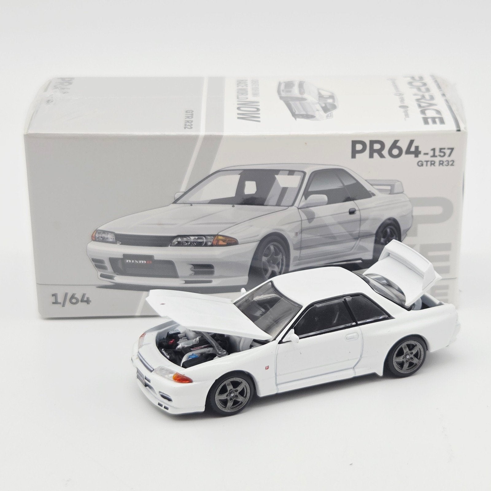 Pop Race – Nissan Skyline GT-R R32, crystal white, Mymodelcar@outlook.com, Auto, Ophalen of Verzenden, Pop Race
