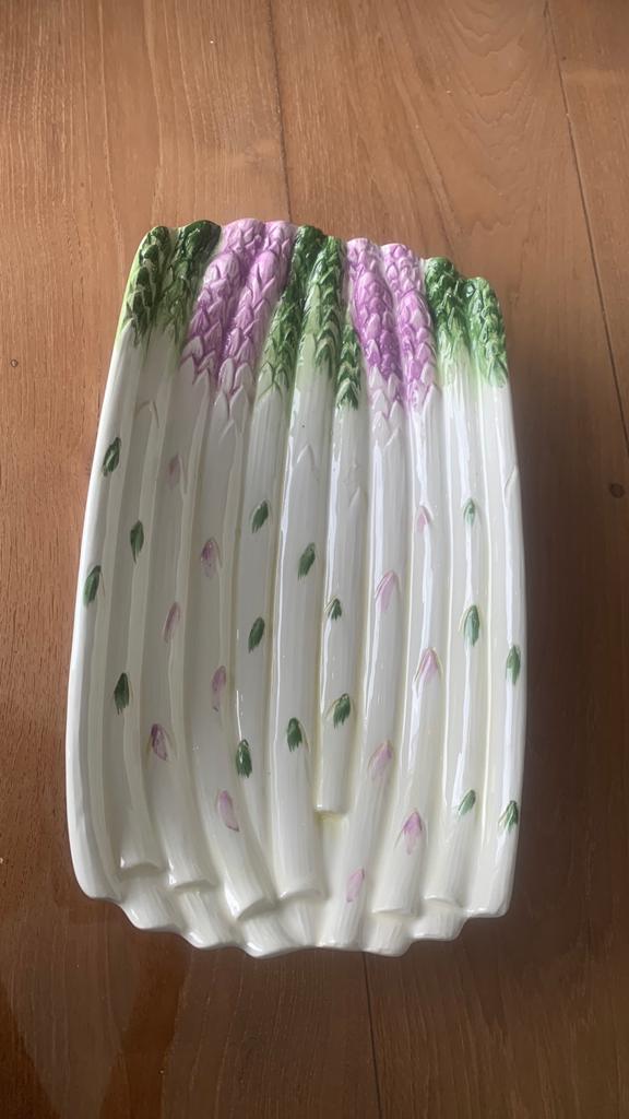 Aspergeschaal Keramiek - Wit, Groen, Paars, Overige typen, Ophalen of Verzenden, Zo goed als nieuw, Steen/keramiek