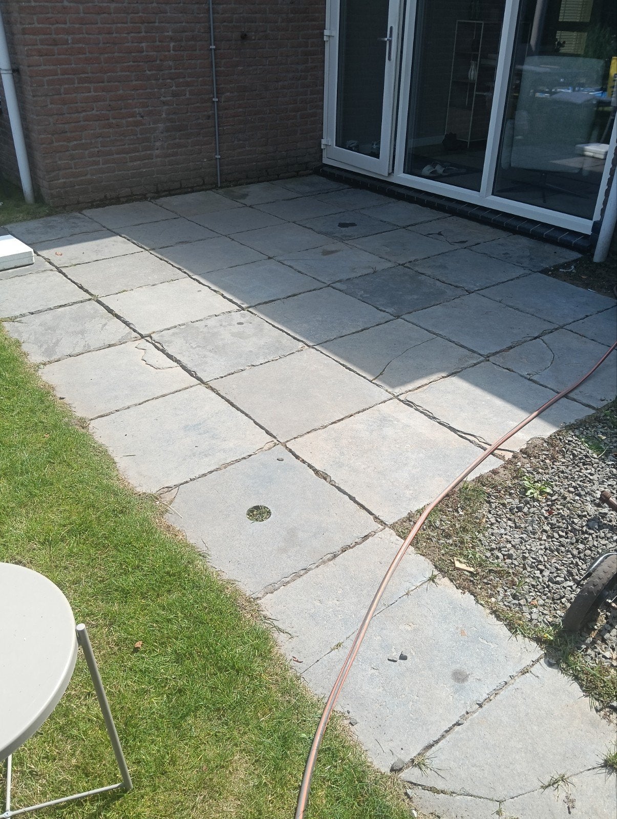 Gratis afhalen; tuintegels, Ophalen, Gebruikt, Beton, Terrastegels