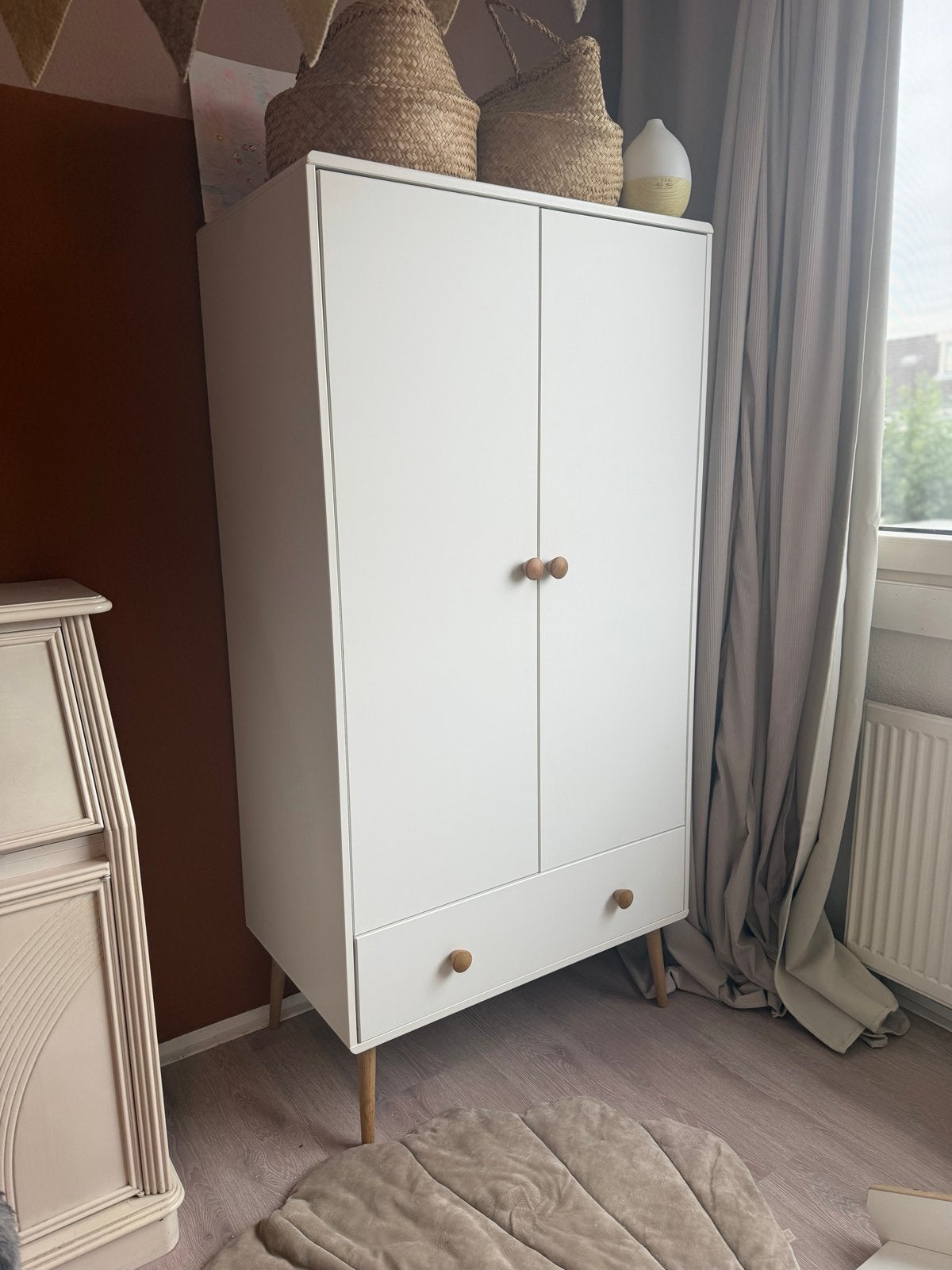 Witte Kinder/Baby Kledingkast met Lade, Kinderen en Baby's, Ophalen, Kast, 105 cm of meer, Zo goed als nieuw