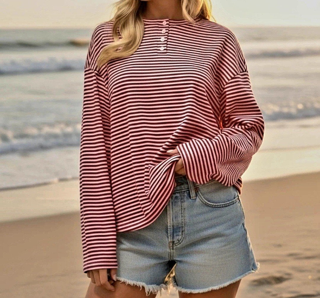 Oversized gestreept shirt met lange mouwen NIEUW, Nieuw, Ophalen of Verzenden, Lange mouw, Maat 36 (S)