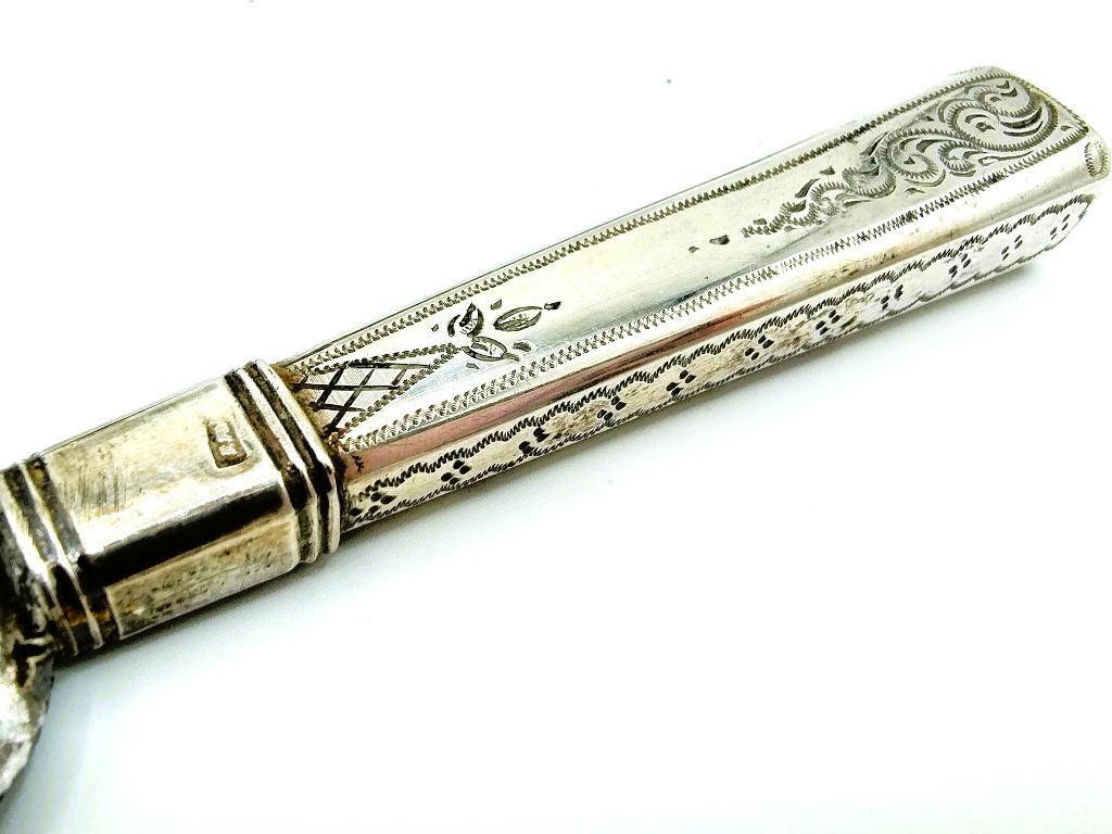 Antiek zilveren mes in originele leren foedraal. 1819, Verzenden, Zilver