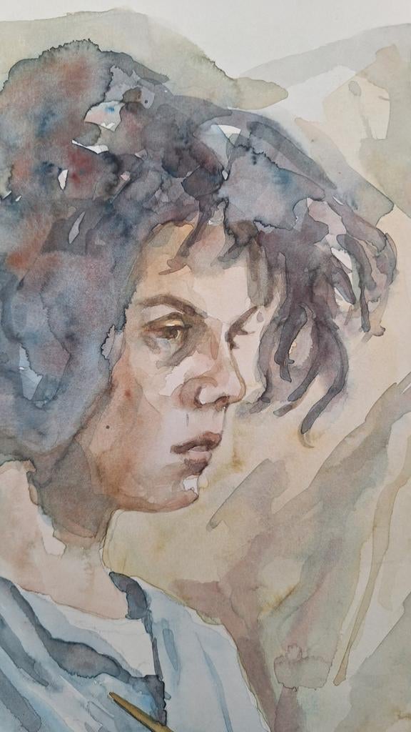 Fred Adam - Aquarel van jonge kunstenaar, Antiek en Kunst, Ophalen of Verzenden