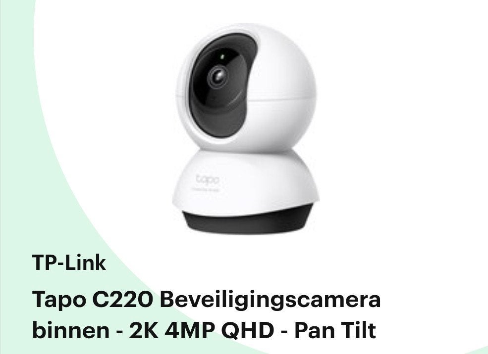 TP-Link Tapo C220 Beveiligingscamera binnen - 2K QHD, Audio, Tv en Foto, Videobewaking, Ophalen, Zo goed als nieuw, Binnencamera