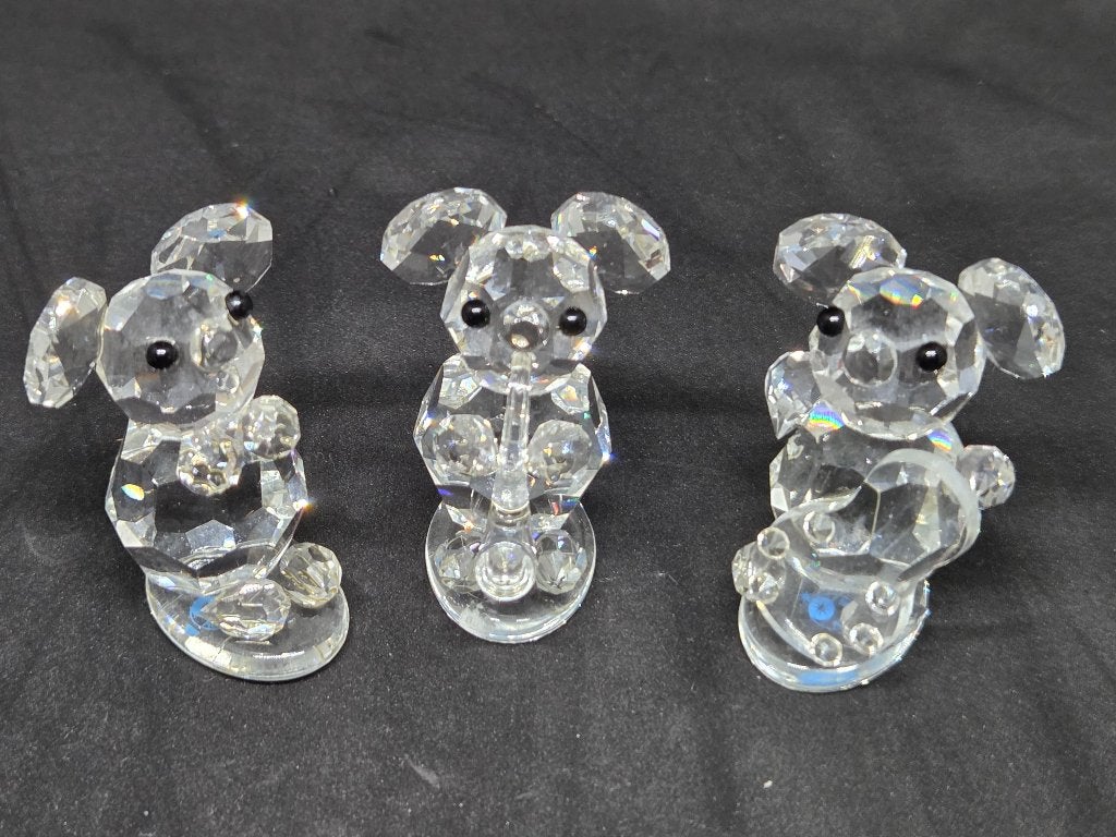 Swarovski muziek trio – drie kristallen dierenfiguren op, Ophalen, Zo goed als nieuw, Figuurtje
