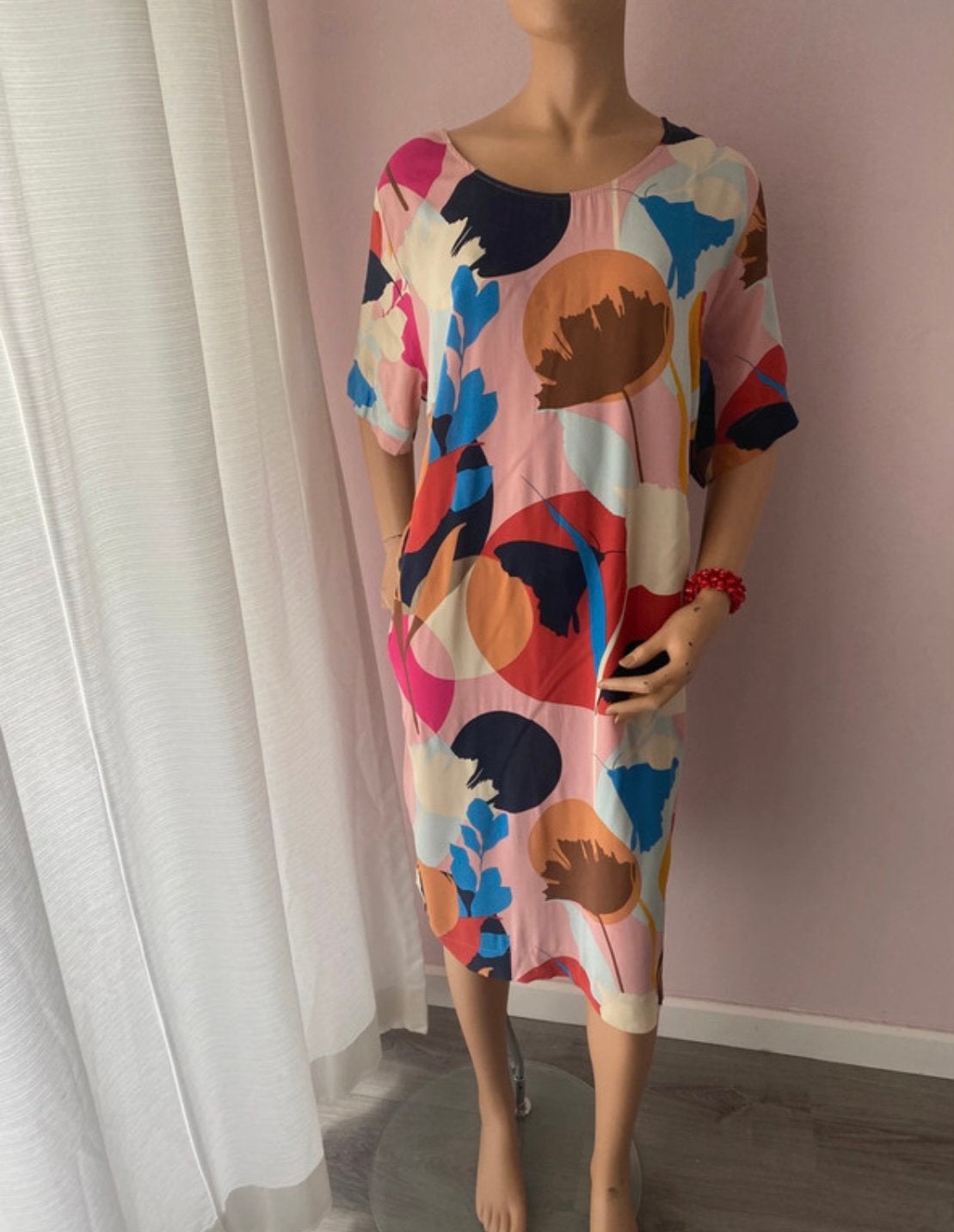 Kyra&Ko jurk maat 48 meerkleurig, viscose/elasthan, maat L, Kleding | Dames, Overige kleuren, Maat 42/44 (L), Ophalen of Verzenden