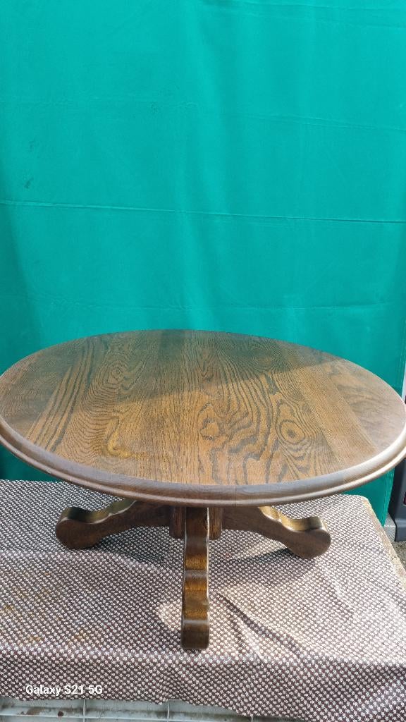 MASSIEF EIKEN SALON TAFEL, Huis en Inrichting, Tafels | Salontafels, Ophalen, 50 tot 100 cm, 50 tot 100 cm, Zo goed als nieuw