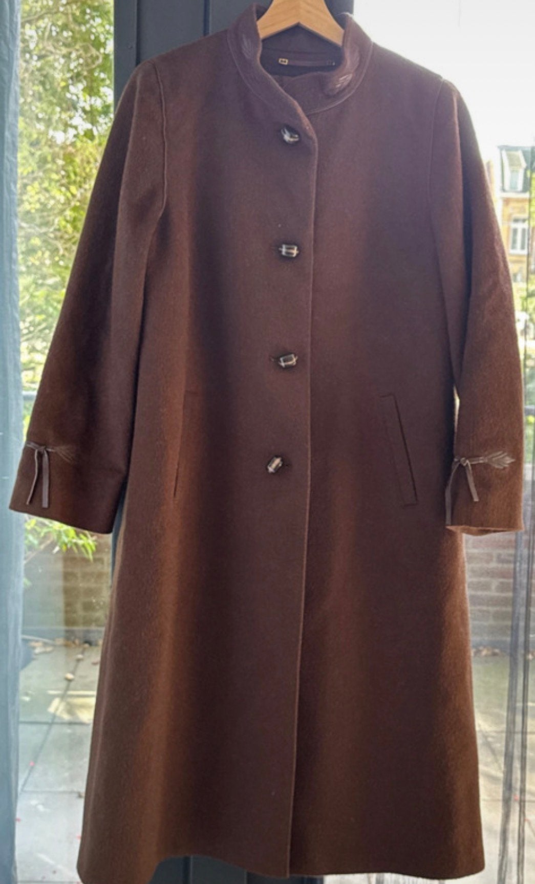 Vintage Mantel Maat 42, Kleding | Dames, Verzenden, Zo goed als nieuw, Maat 42/44 (L)