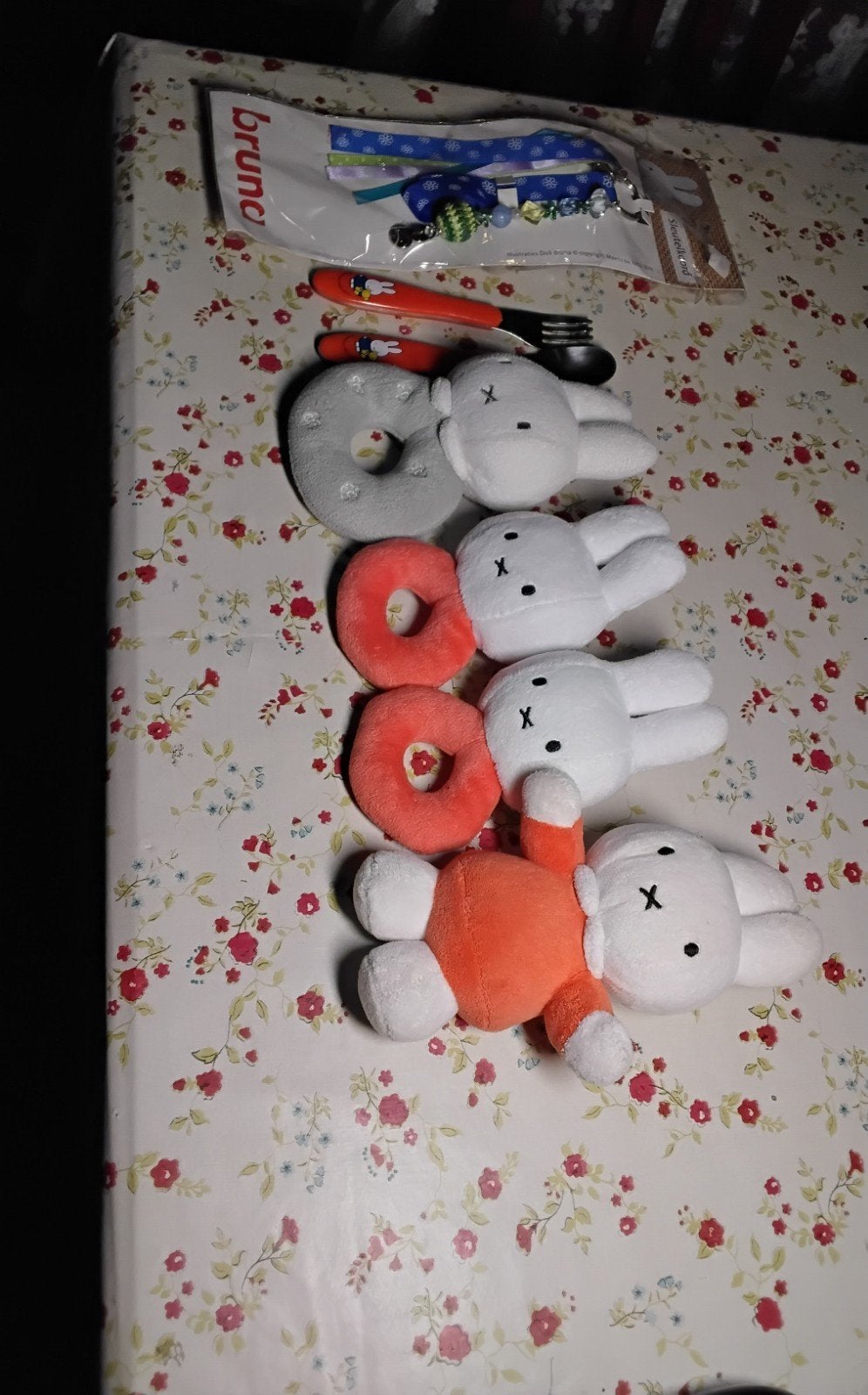 Nijntje knuffels, bestek en sleutelkoord - Zo goed als nieuw, Overige merken, Konijn, Nijntje, Ophalen of Verzenden
