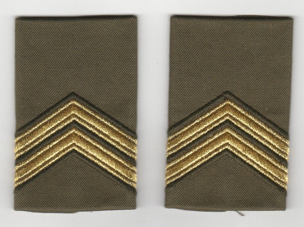 Set rangen epauletten Sergeant-Majoor (W), Verzenden, Landmacht, Nederland, Embleem of Badge