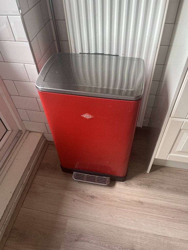 Wesco Big Double Boy Prullenbak – Rood – 36 Liter (2x18L), Huis en Inrichting, Woonaccessoires | Prullenbakken, Gebruikt, Kunststof