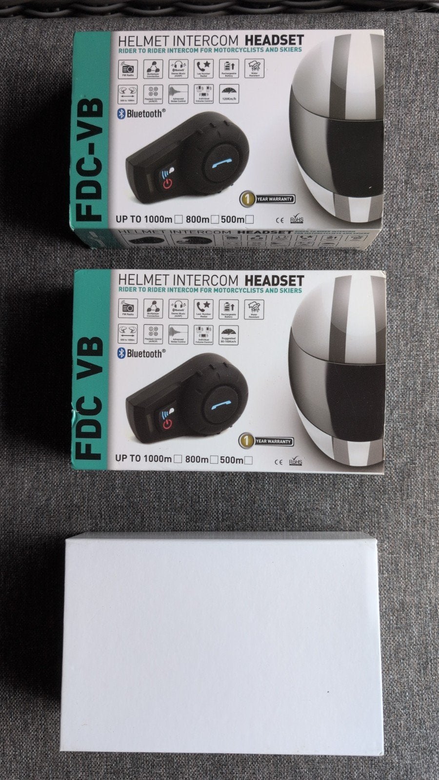 3x FDC-VB Bluetooth Motorhelm Intercom Headset, Motoren, Accessoires | Overige, Zo goed als nieuw, Ophalen of Verzenden