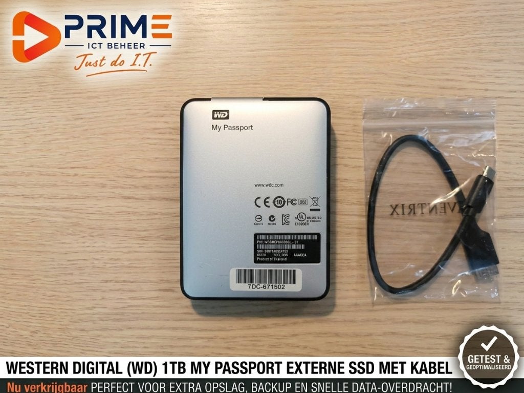 WD My Passport Externe HDD 1TB, Computers en Software, Verzenden, HDD, 5601 Great America Parkway, San Jose, CA 95134, USA, Zo goed als nieuw