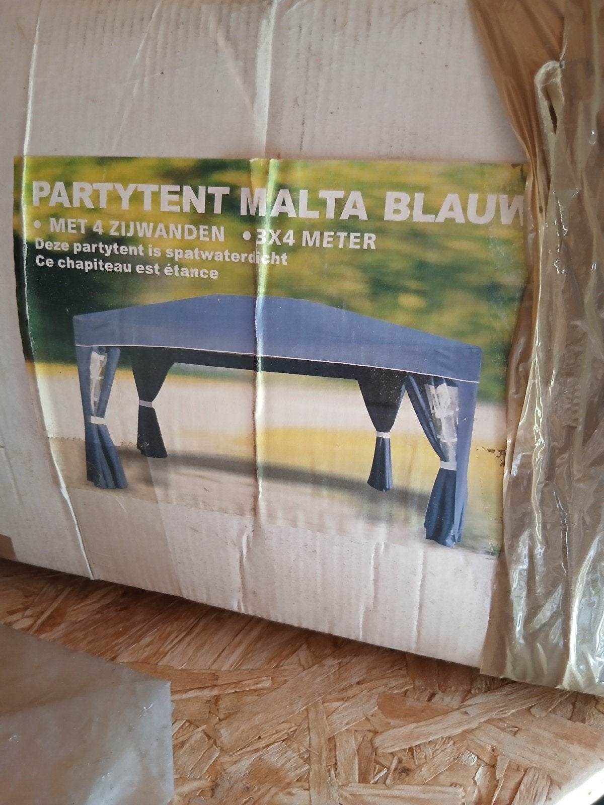 Blauwe partytent, Tuin en Terras, Partytenten, Ophalen of Verzenden, Zo goed als nieuw, Minder dan 5 meter