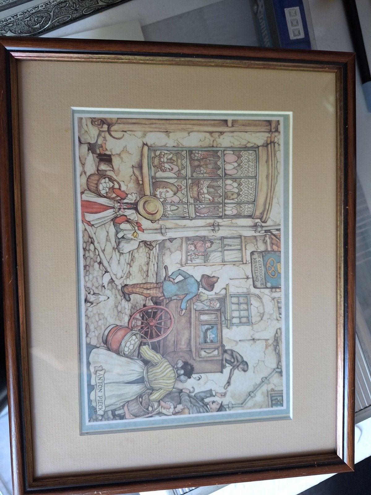 2x Anton Pieck Prenten in Lijst - Nostalgische Scènes, Ingelijst, Realistisch, Ophalen of Verzenden, Print