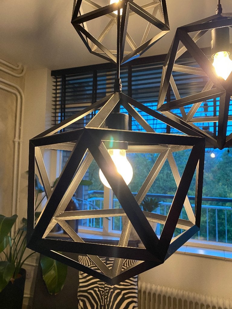 Hexagon driedelige lamp, Ophalen, Gebruikt, Metaal