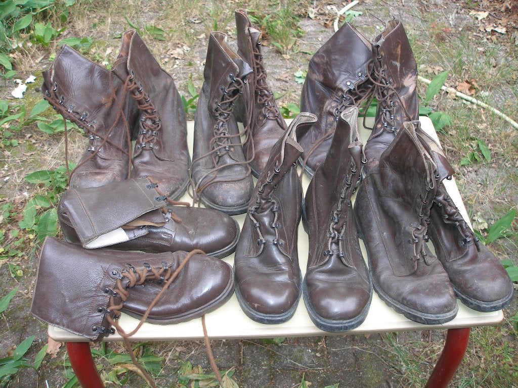 Bruine legerkistjes, gedragen, diverse maten, Ophalen of Verzenden, Landmacht, Nederland, Kleding of Schoenen