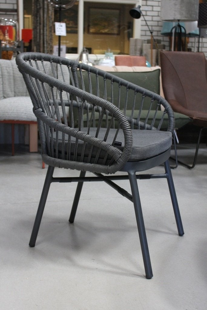 Luxe tuinstoelen terrasstoel aluminium touw ronde vorm, Tuin en Terras, Tuinstoelen, Ophalen, Nieuw, Aluminium, Stapelbaar