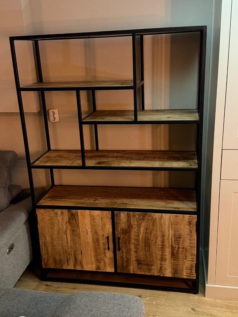 Mango houten kast, Ophalen, Overige materialen, 150 tot 200 cm, Zo goed als nieuw