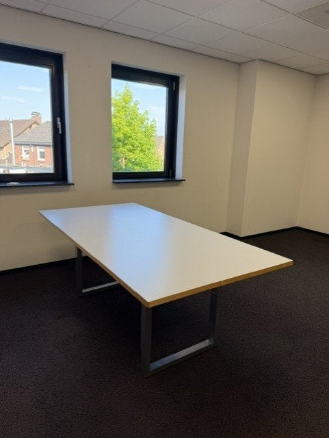 Vergadertafel Wit MDF blad – 200x100 cm , 199 euro, Gebruikt, 100 tot 150 cm, 200 cm of meer, Ophalen of Verzenden