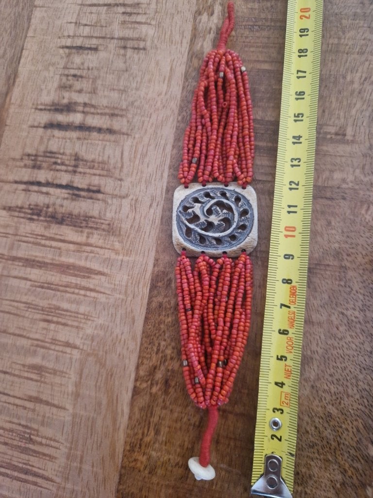 Tibetaanse bloedkoraal armband, Ophalen of Verzenden, Overige materialen, Armband
