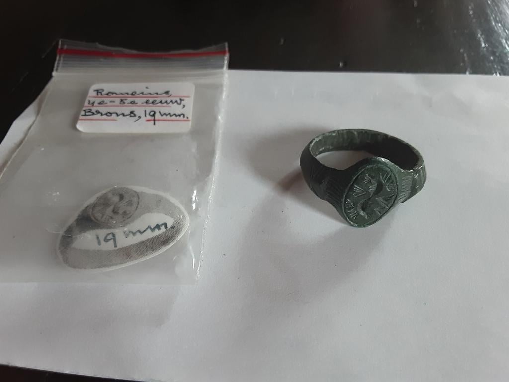 Romeinse bronzen ring, 4e-5e eeuw, 19mm, Ophalen of Verzenden