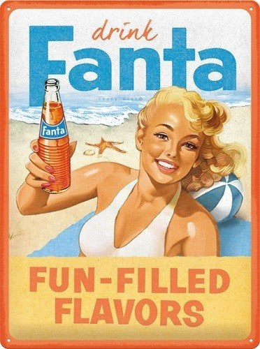 Fanta Fun Filled Flavors relief reclamebord van metaal deco, Reclamebord, Info@deconoord.nl, Deco Noord, Nieuw