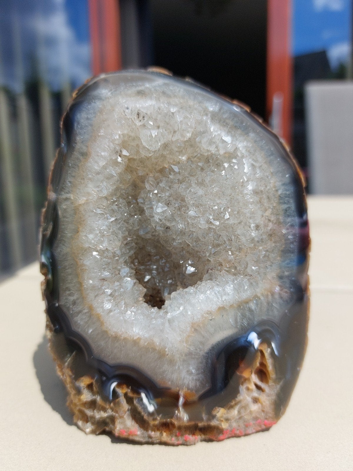 Agaatgeode met druzy kwarts, Ophalen of Verzenden, Nieuw