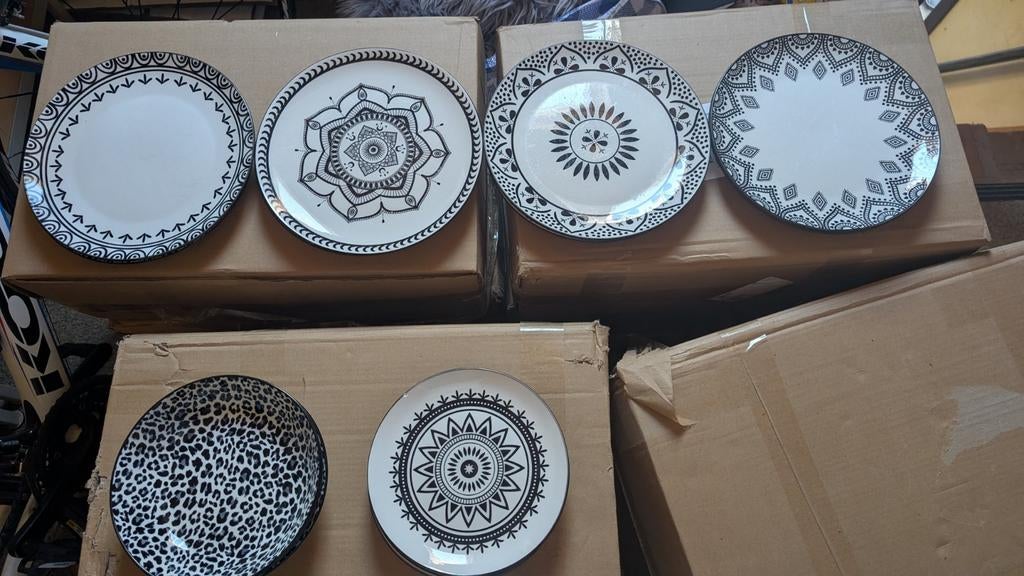 Borden 3 diepe 6 diner 4 ontbijtbord, Huis en Inrichting, Woonaccessoires | Onderzetters, Ophalen, Gebruikt, Bord