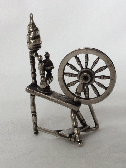 Zilveren miniatuur spinnenwiel, Van Kempen en Begeer, Antiek en Kunst, Verzenden, Zilver