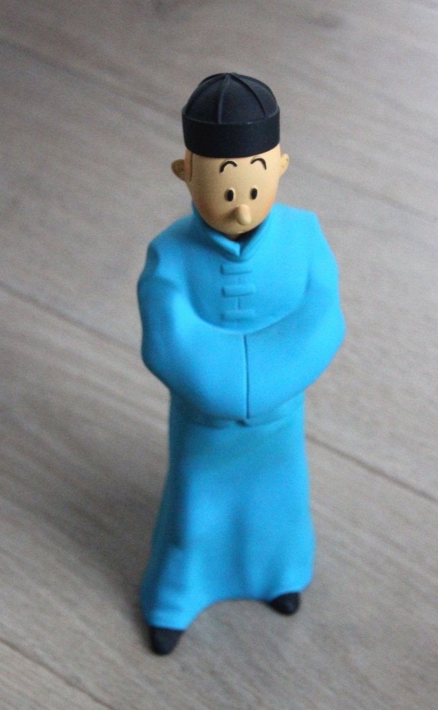 Statue Tintin Lotus bleu 30cm Hergé Kuifje beeld BlauweLotus, Verzenden, Kuifje, Zo goed als nieuw, Beeldje of Figuurtje