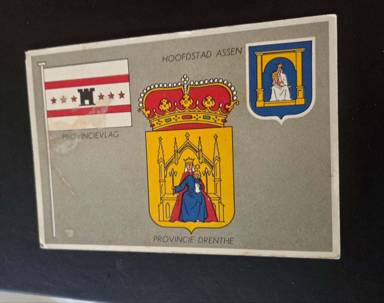 Provincie Drenthe - Wapen en Vlag Assen, Verzenden, 1940 tot 1960, Ongelopen, Drenthe