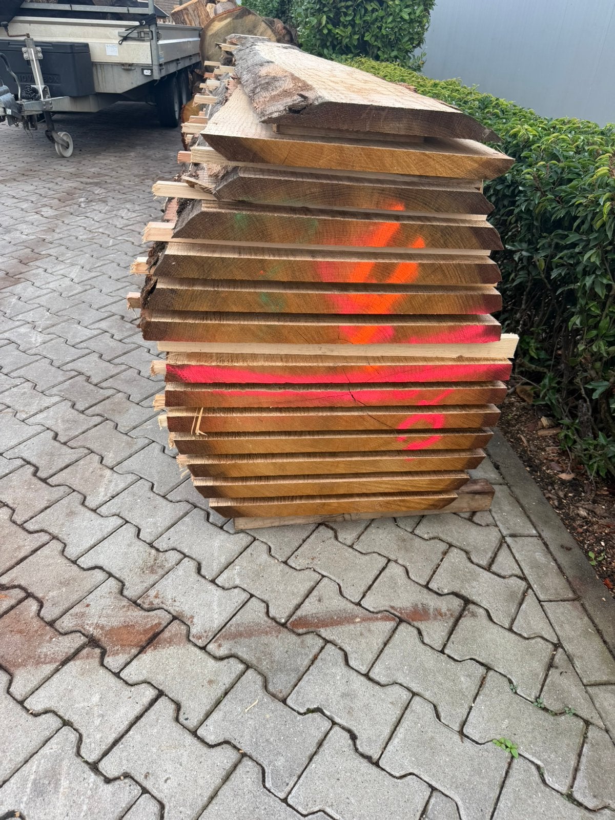Zeer mooie eiken stam 365x65-70x4cm, Ophalen, Zo goed als nieuw, 250 cm of meer, Planken
