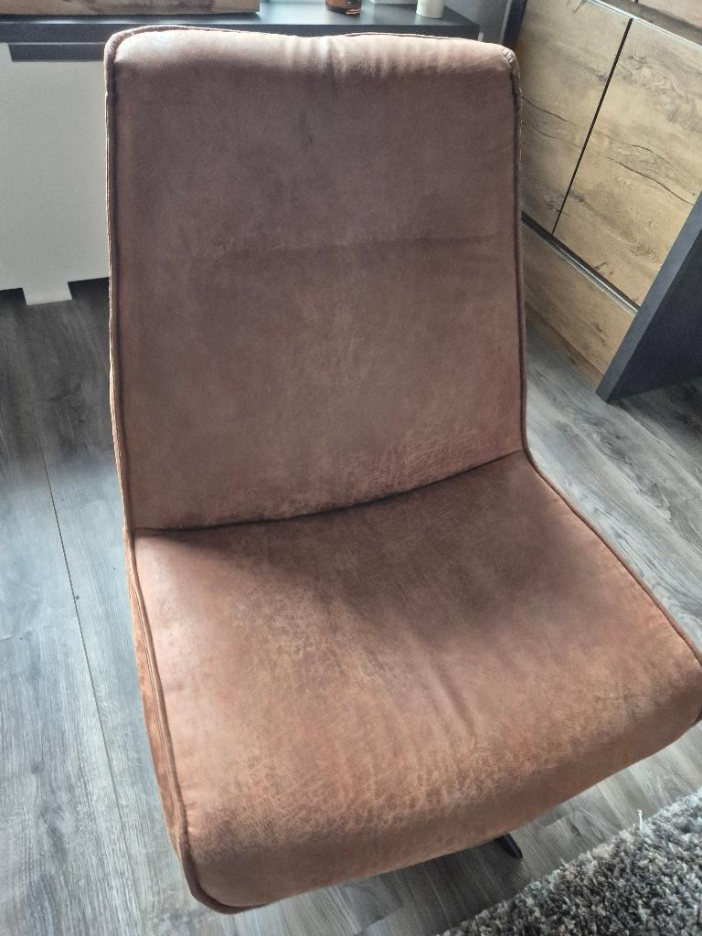 Woood Stoel Cognac, Huis en Inrichting, Fauteuils, Ophalen, Overige materialen, 75 tot 100 cm, Zo goed als nieuw