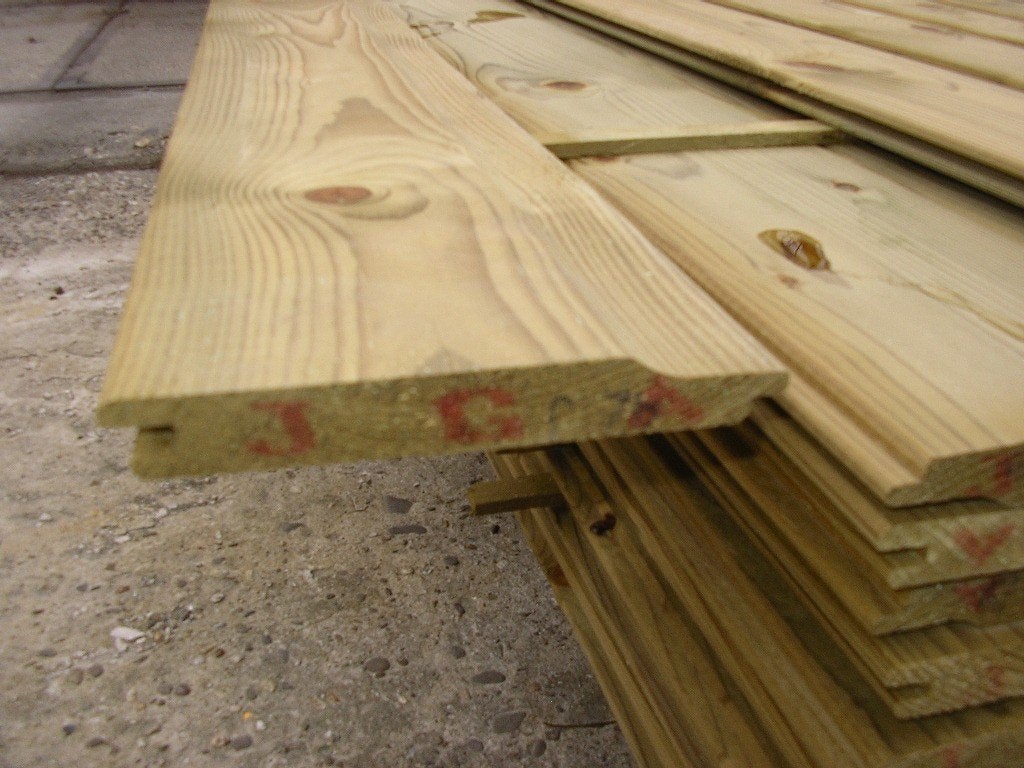 Geimpregneerd Grenen RABAT 18 x 135mm L. 3000/3600/4200mm, Ophalen of Verzenden, Nieuw, 250 cm of meer, Planken