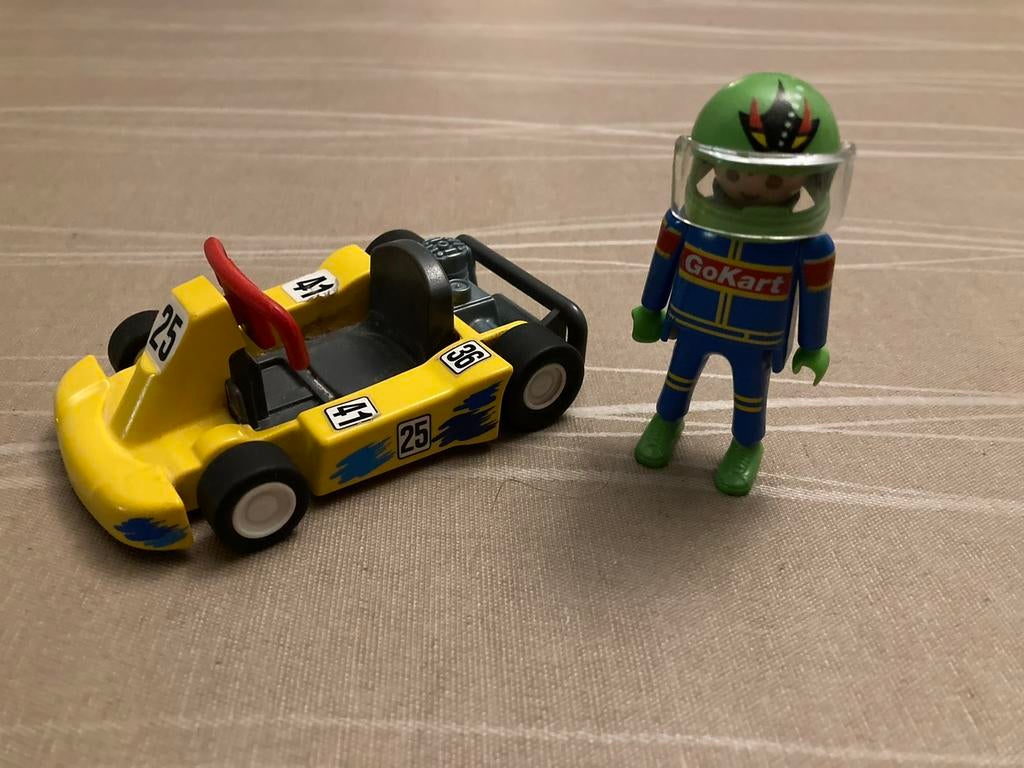 Playmobil vestuurder met kart wagen., Ophalen of Verzenden, Zo goed als nieuw