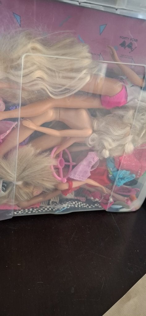 Doos vol vintage barbie spullen, Ophalen, Barbie, Onbekend, Zo goed als nieuw
