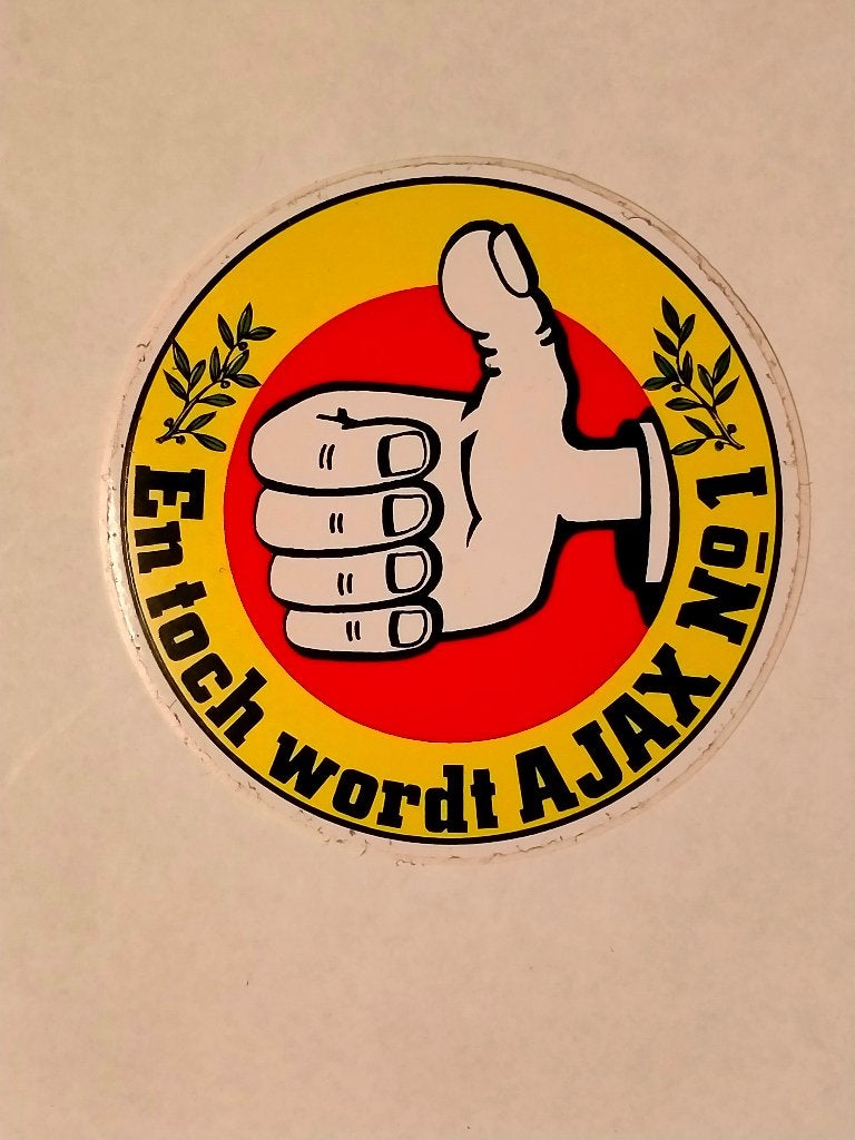 Ajax no 1 vintage voetbal club Amsterdam sticker logo RARE, Ophalen of Verzenden, Zo goed als nieuw, Overige typen