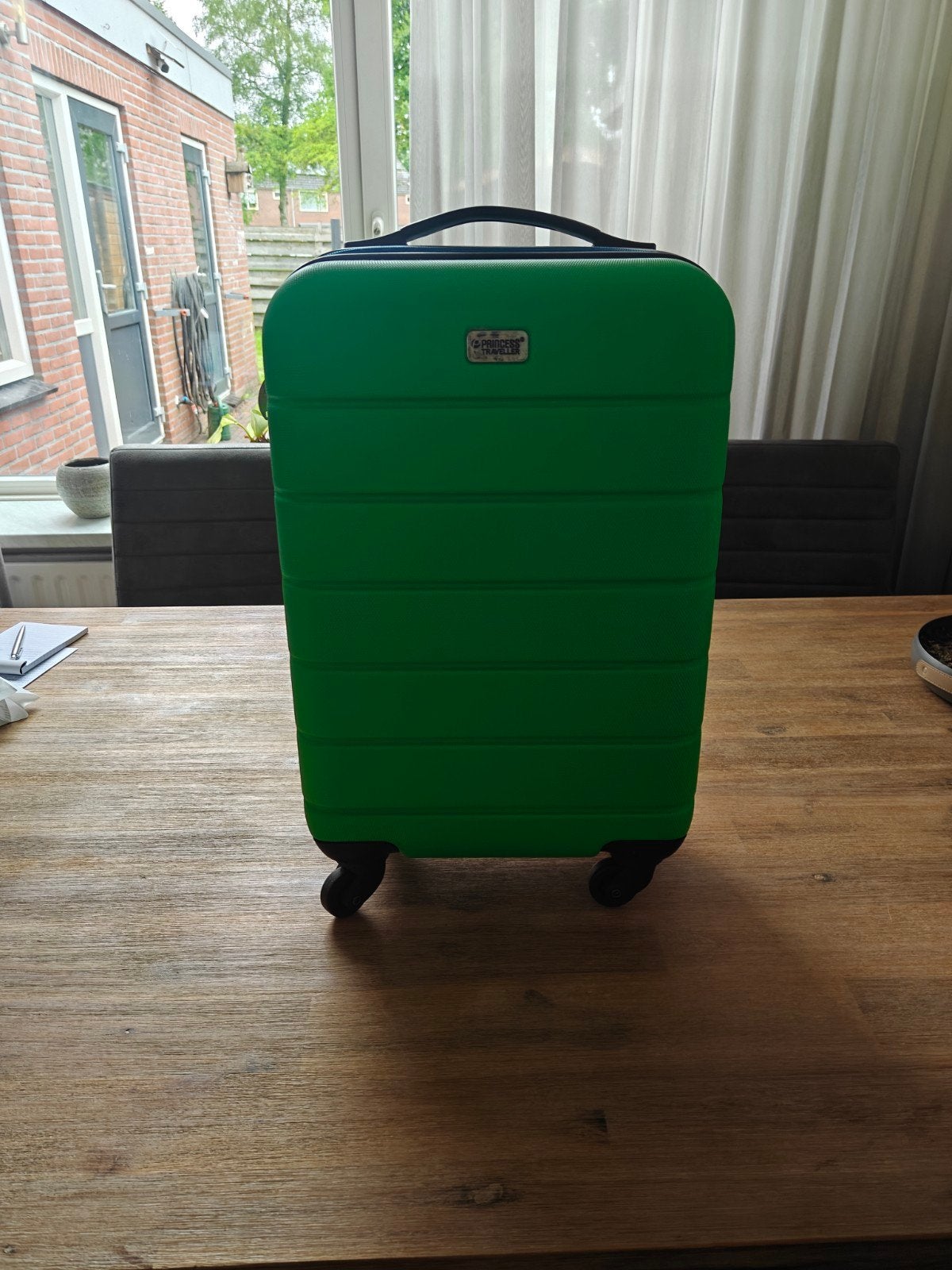 groene Princess Traveller koffer, Ophalen, Wieltjes, Gebruikt, 50 tot 60 cm