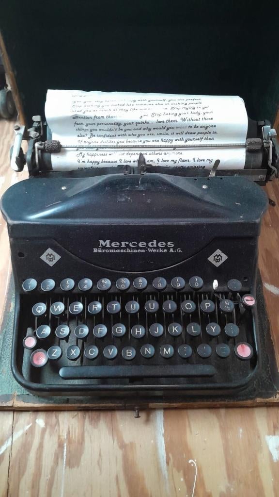 antiek typemachine Mercedes Superba uit 1930, Ophalen of Verzenden, Gebruikt