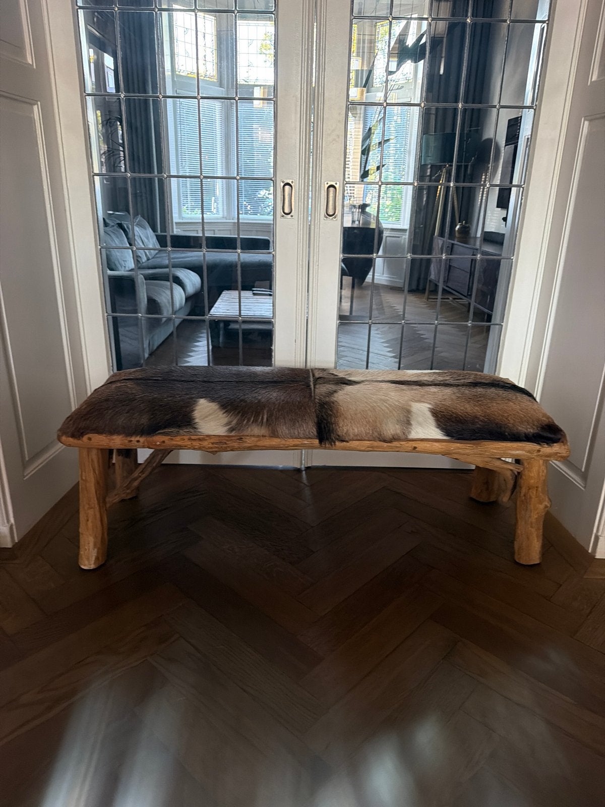 PTMD Collection Bankje met Dieren  124x45x45, Ophalen, Minder dan 50 cm, Zo goed als nieuw, 100 tot 125 cm