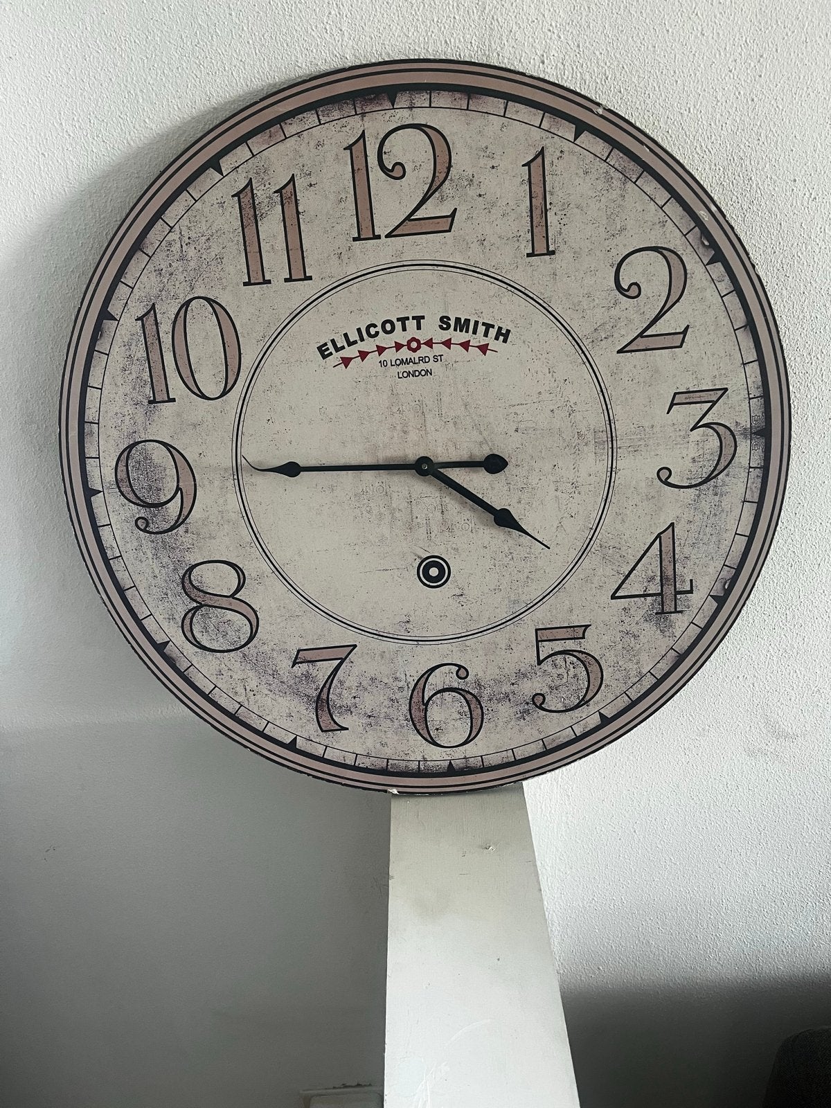 Grote Vintage Wandklok - Ellicott Smith London, Ophalen, Wandklok, Vintage, Analoog